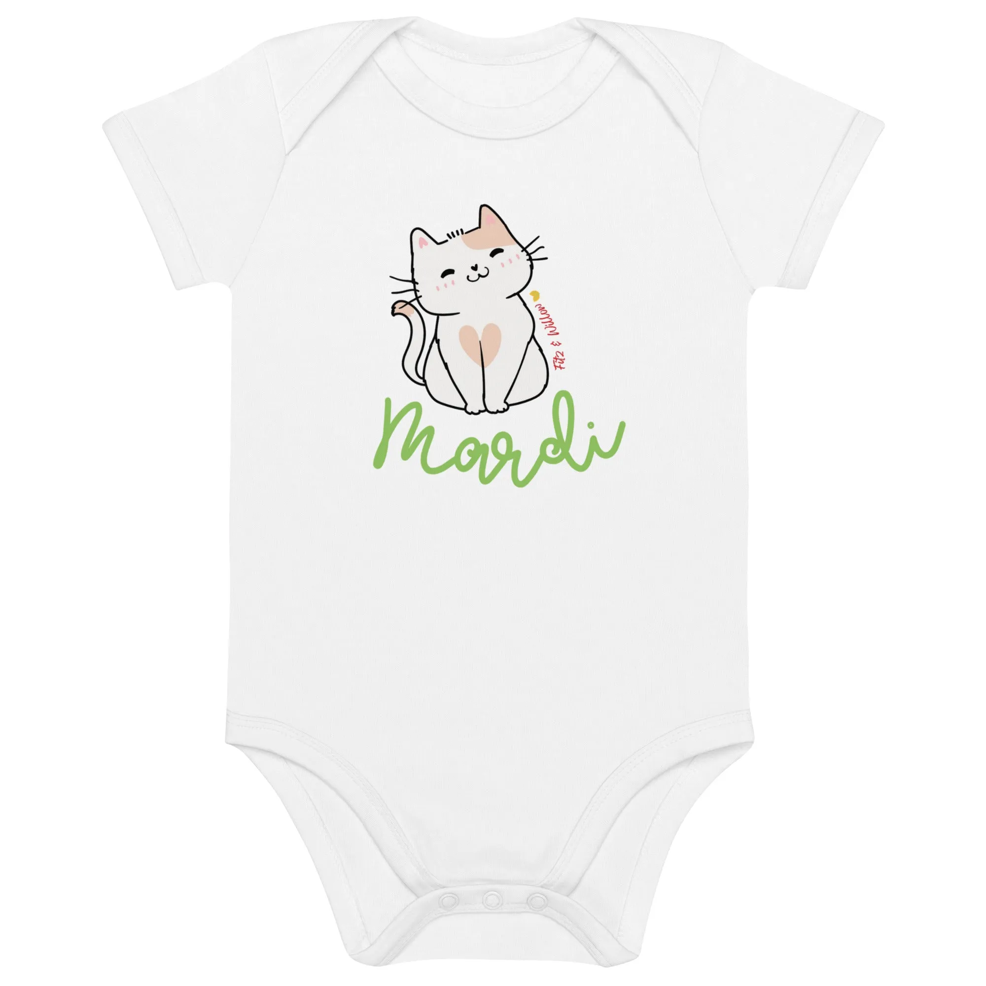 Organic cotton baby bodysuit, Mardi