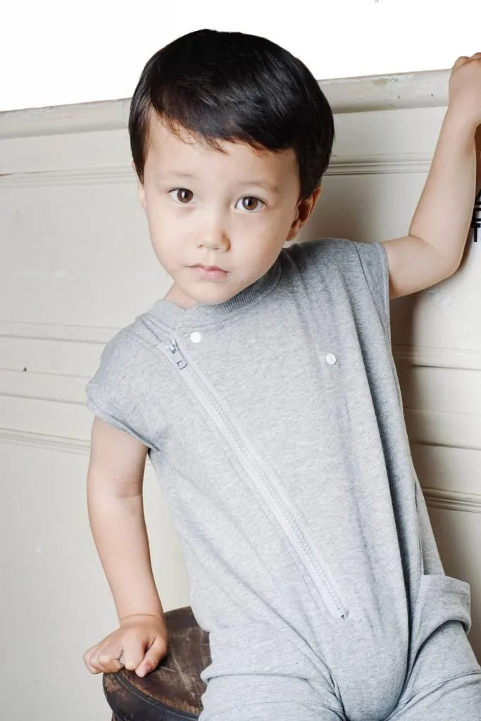 Organic Cotton Short Sleeve Terry Biker Romper