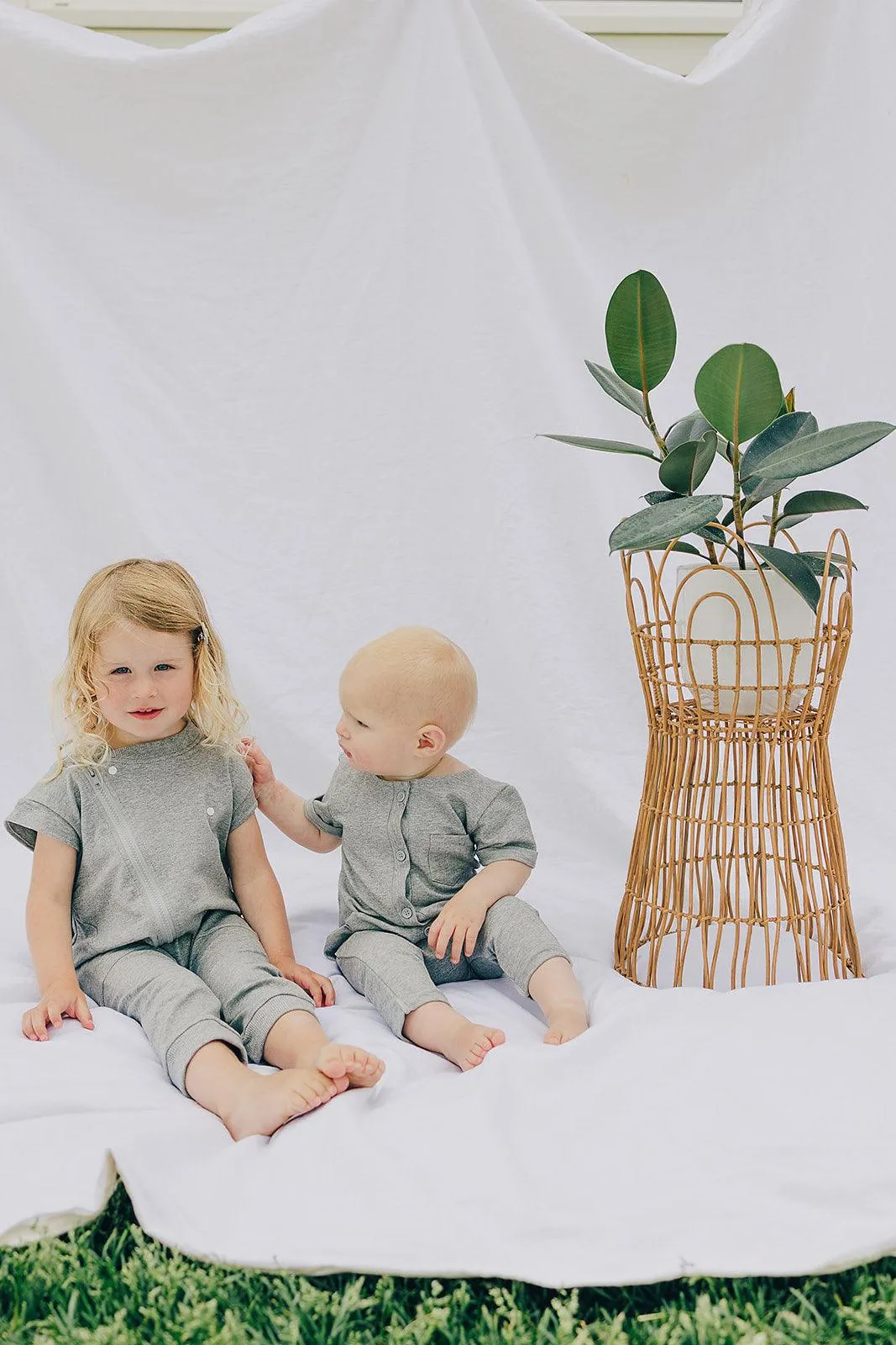 Organic Cotton Short Sleeve Terry Biker Romper