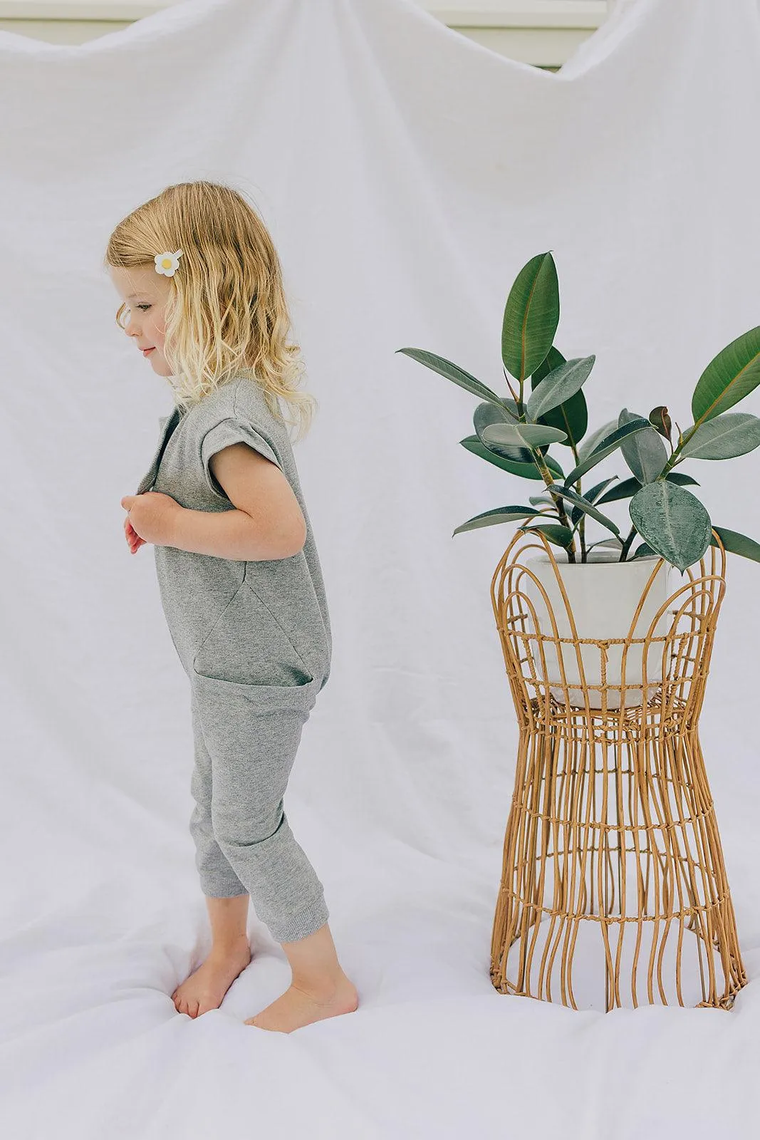 Organic Cotton Short Sleeve Terry Biker Romper