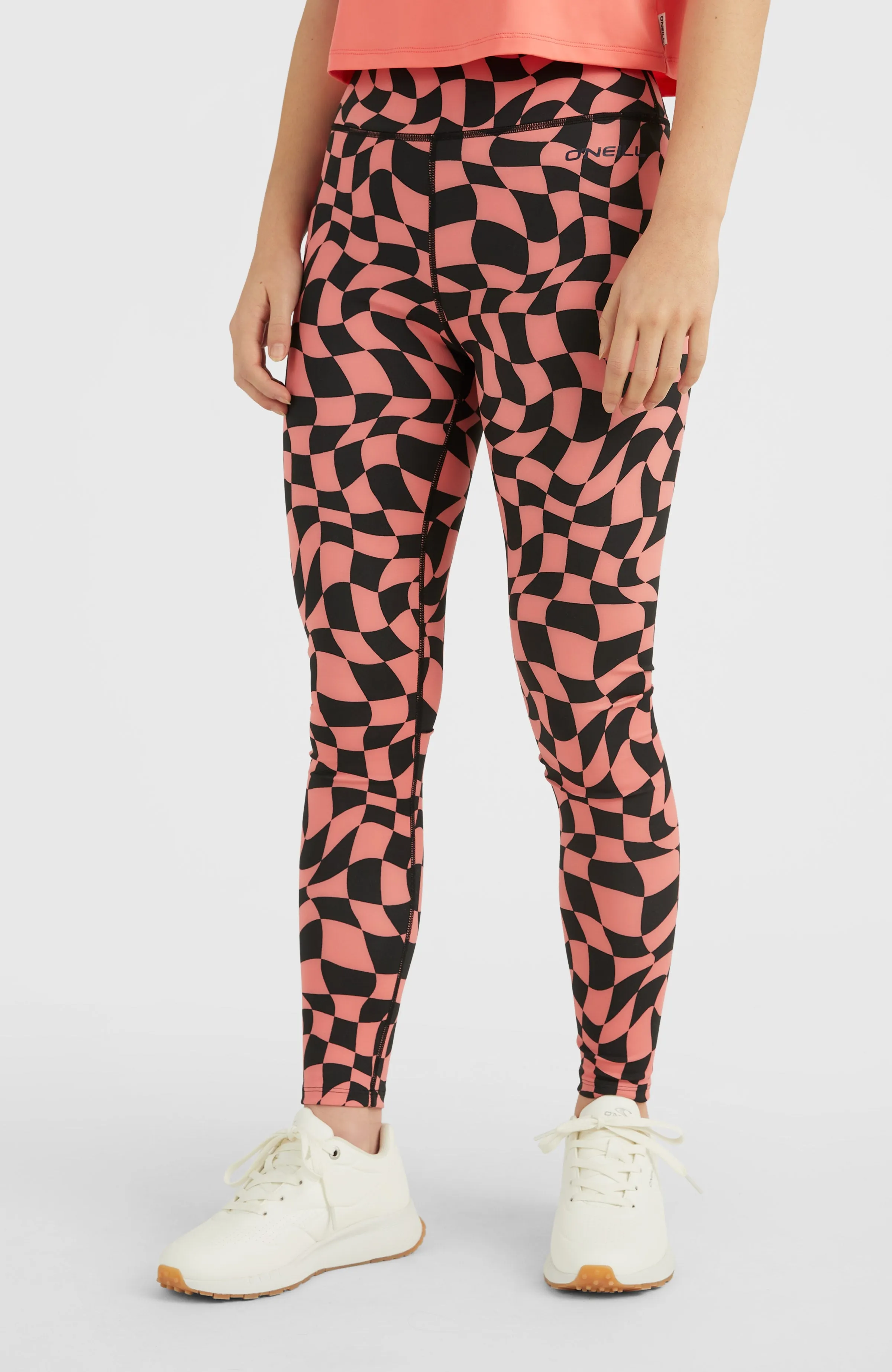 Outdoor Active High-Waist Legging | Pink Checkboard