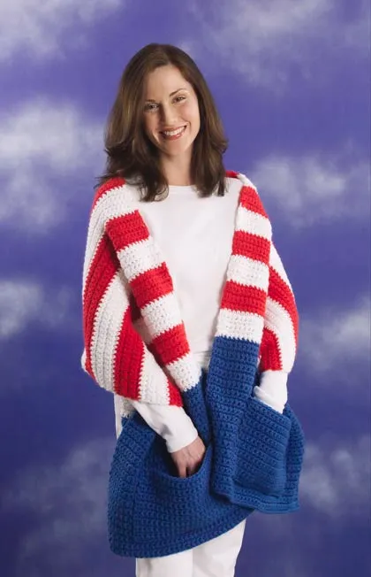 Patriotic Pocket Wrap Pattern (Knit)