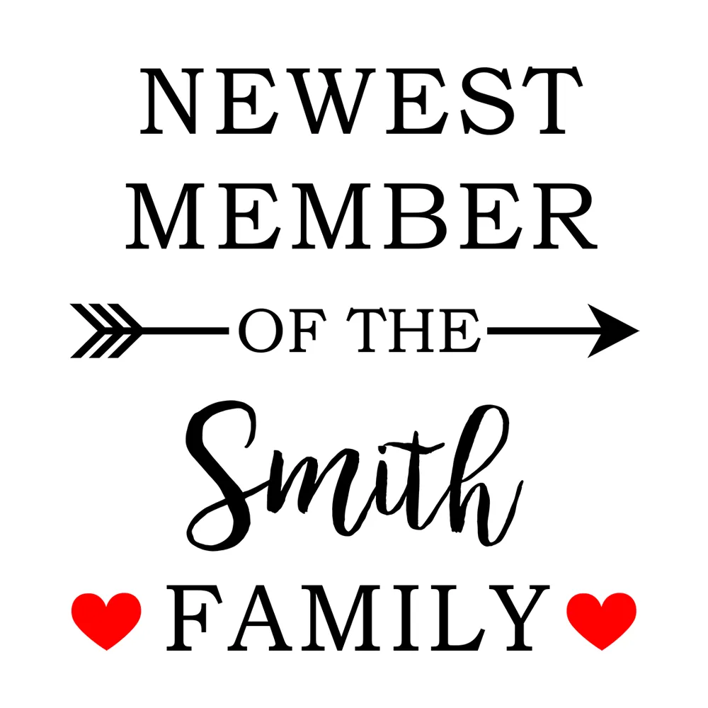 Personalized Organic Baby Bodysuit - Newest Member of the Family (White / Long Sleeve)