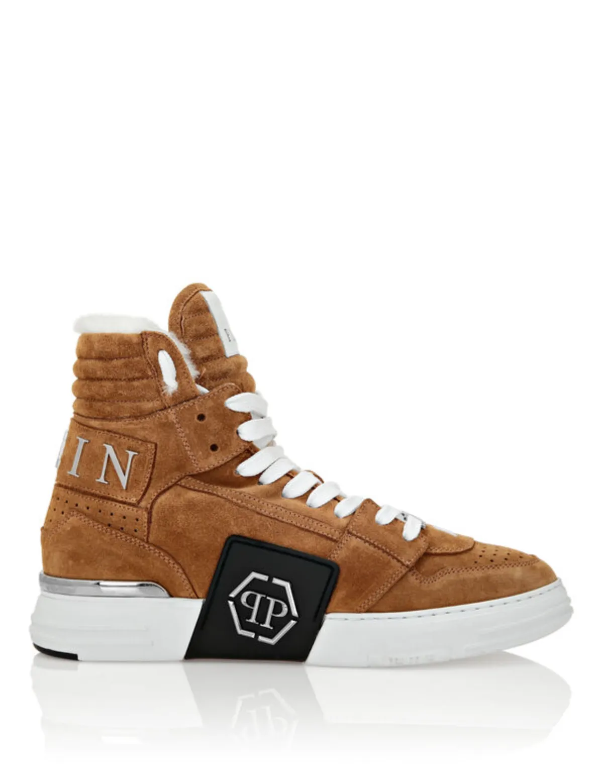 Philipp Plein Hi-Top Hexagon Suede Shoes Size 39