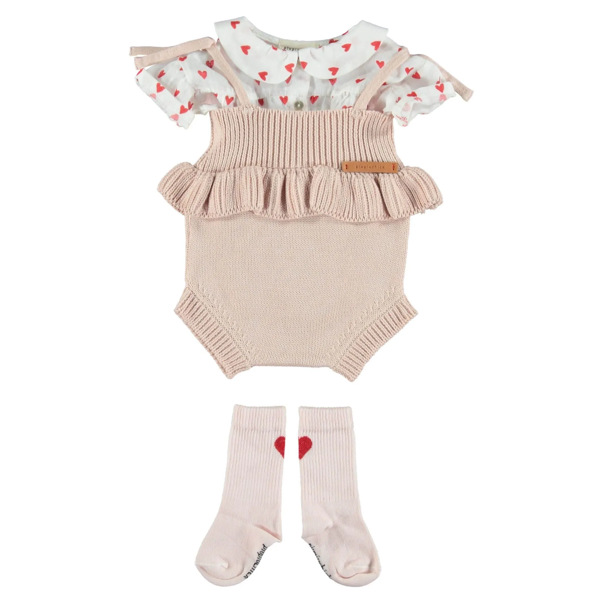 Piupiuchick romper baby knitted pale pink