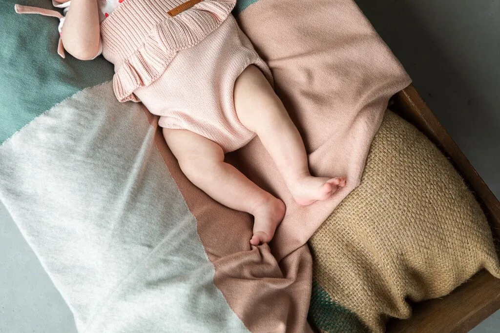 Piupiuchick romper baby knitted pale pink