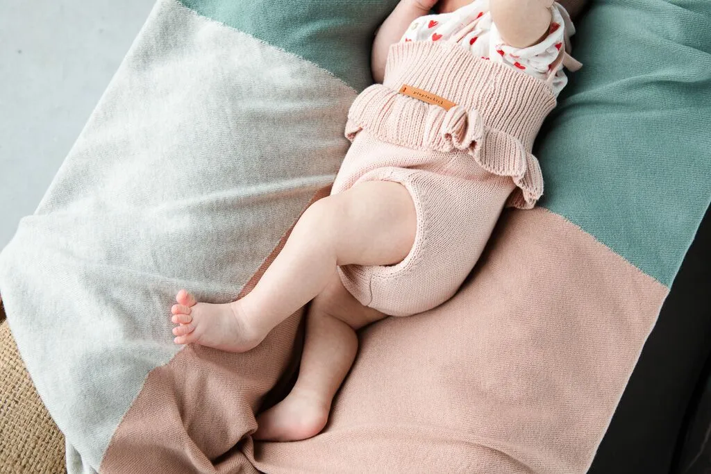 Piupiuchick romper baby knitted pale pink