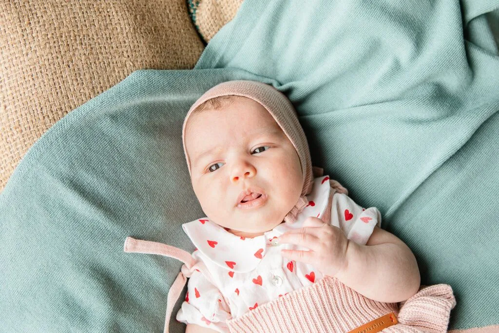 Piupiuchick romper baby knitted pale pink