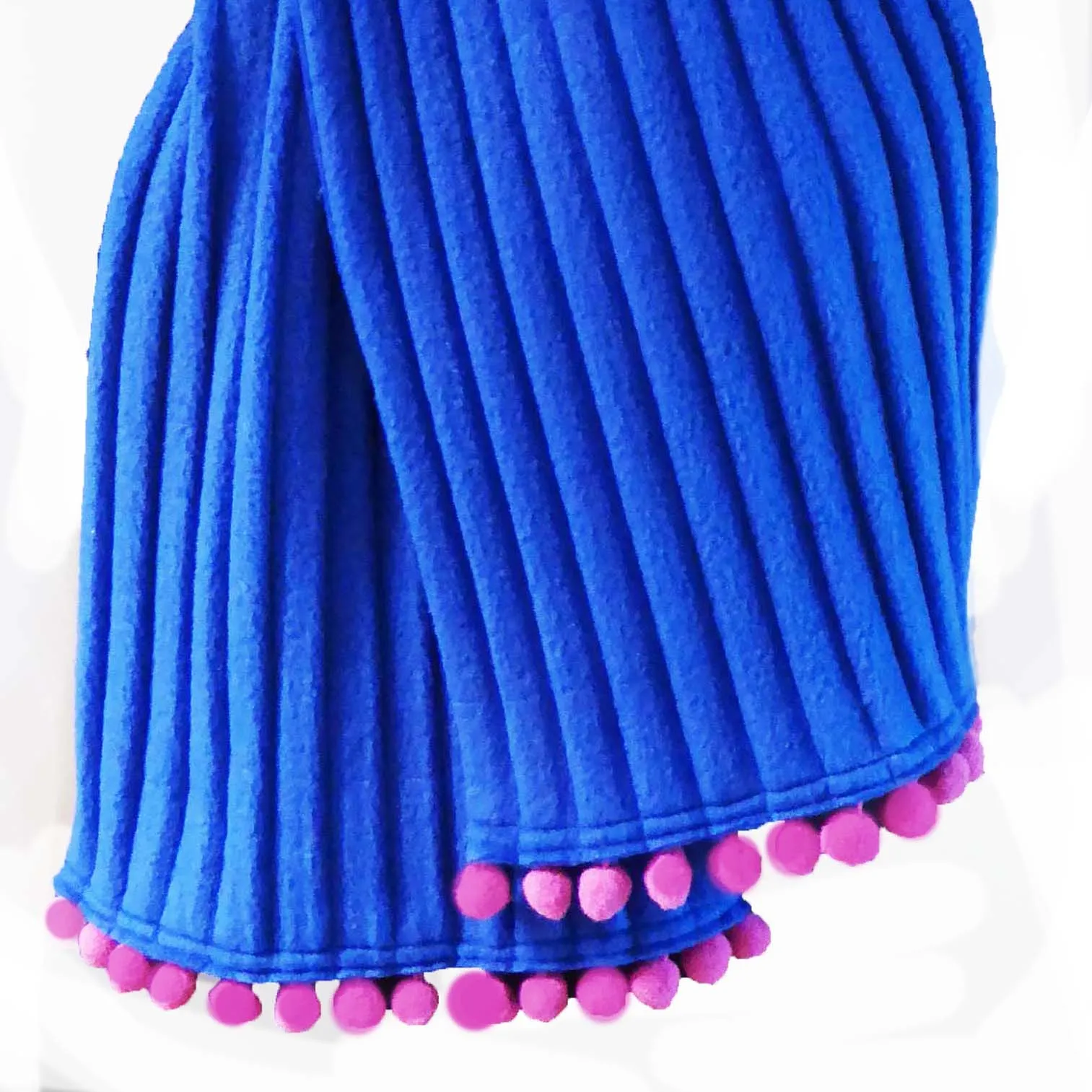 Pom pom scarf - Royal blue