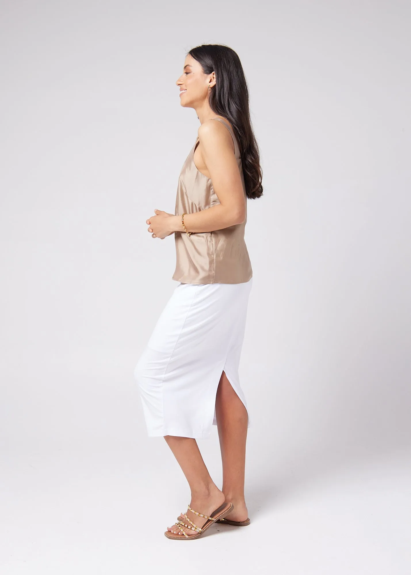 Poppy Silk Sleeveless Camisole - Bronze