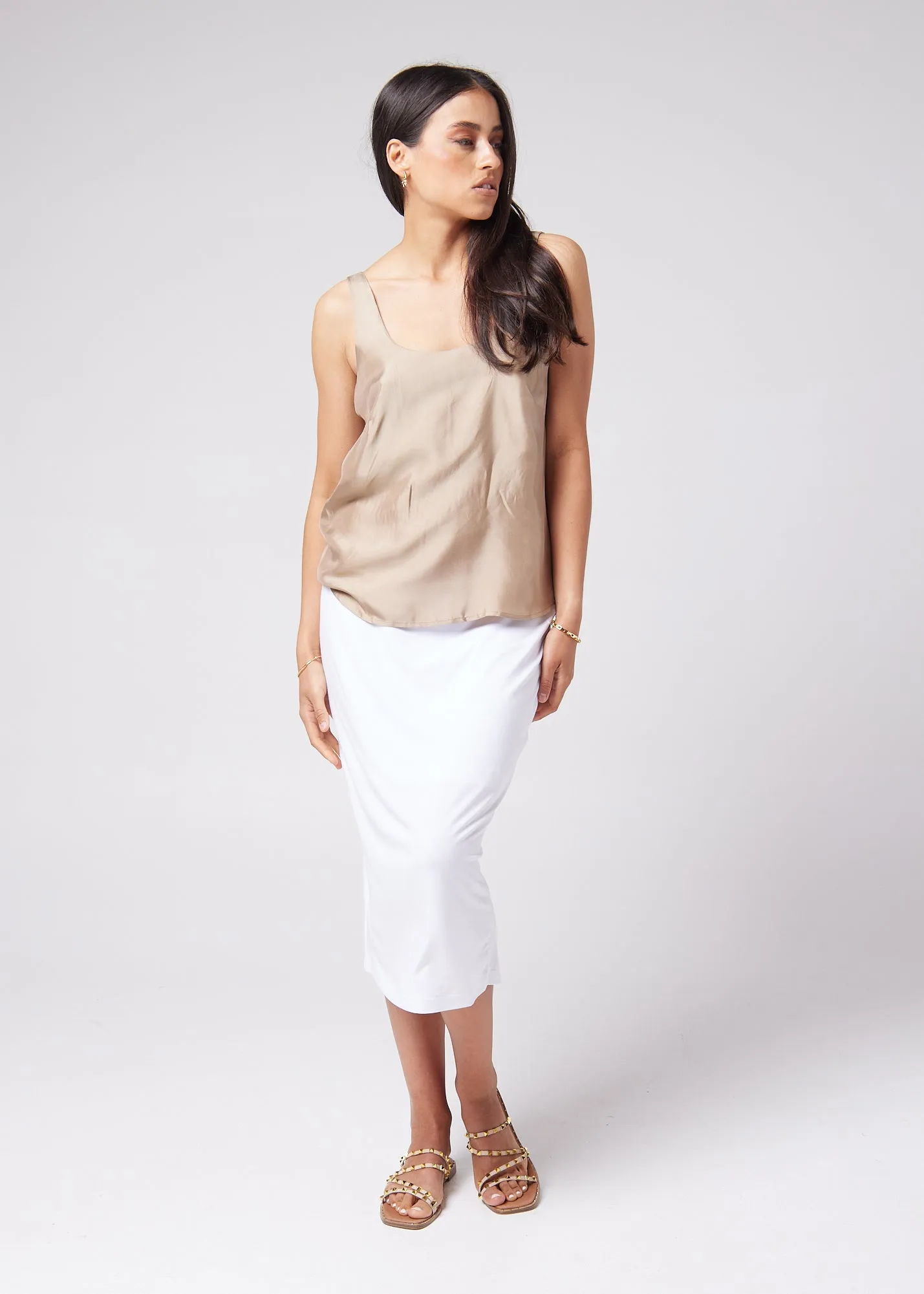 Poppy Silk Sleeveless Camisole - Bronze