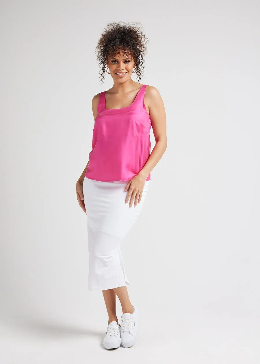 Poppy Silk Sleeveless Camisole - Fuschia