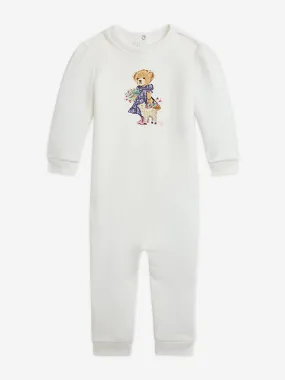 Ralph Lauren Baby Girls Bear Romper in Ivory