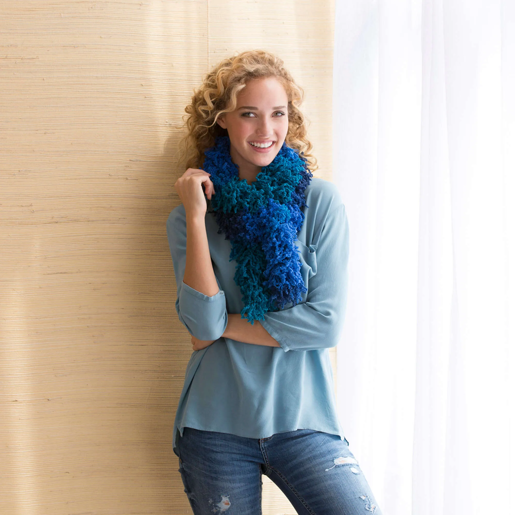 Red Heart Knit Fabulous 3-Stitch Scarf