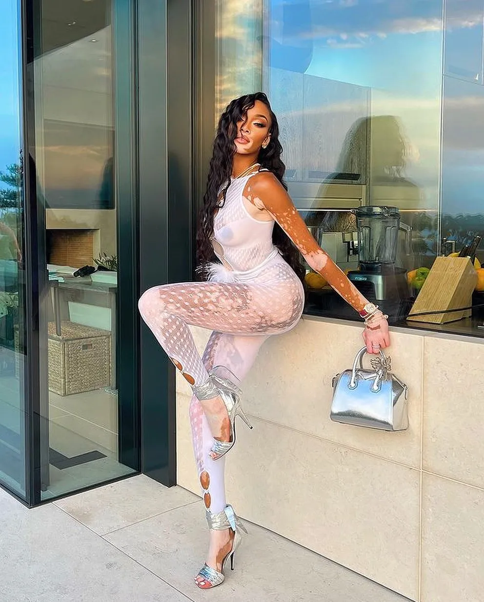 Rhinestoned Janice Jumpsuit Optic White