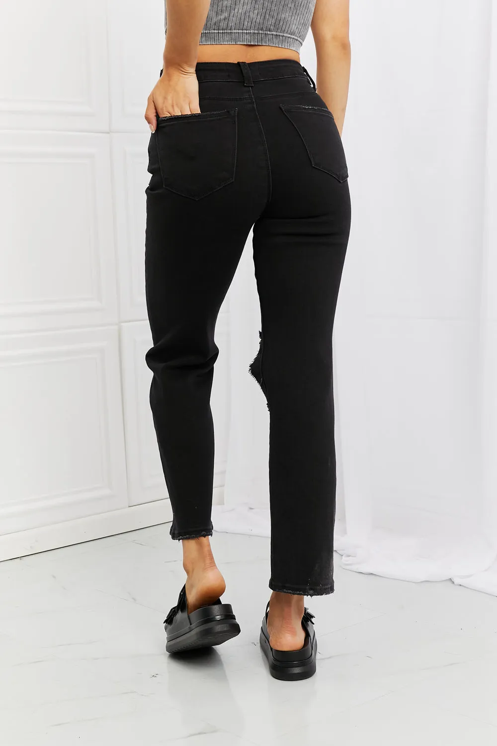 RISEN Full Size Yasmin Relaxed Distressed Jeans - Ships from The US