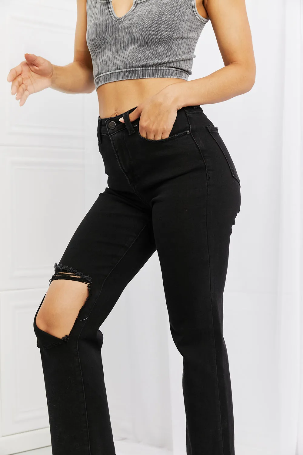 RISEN Full Size Yasmin Relaxed Distressed Jeans - Ships from The US