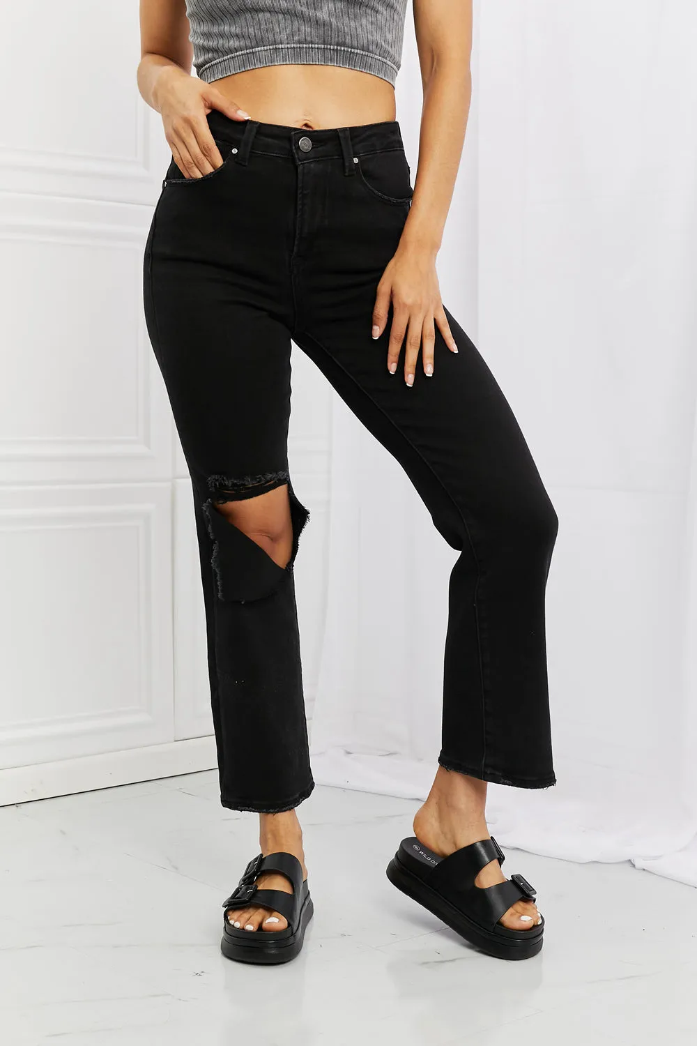 RISEN Full Size Yasmin Relaxed Distressed Jeans - Ships from The US