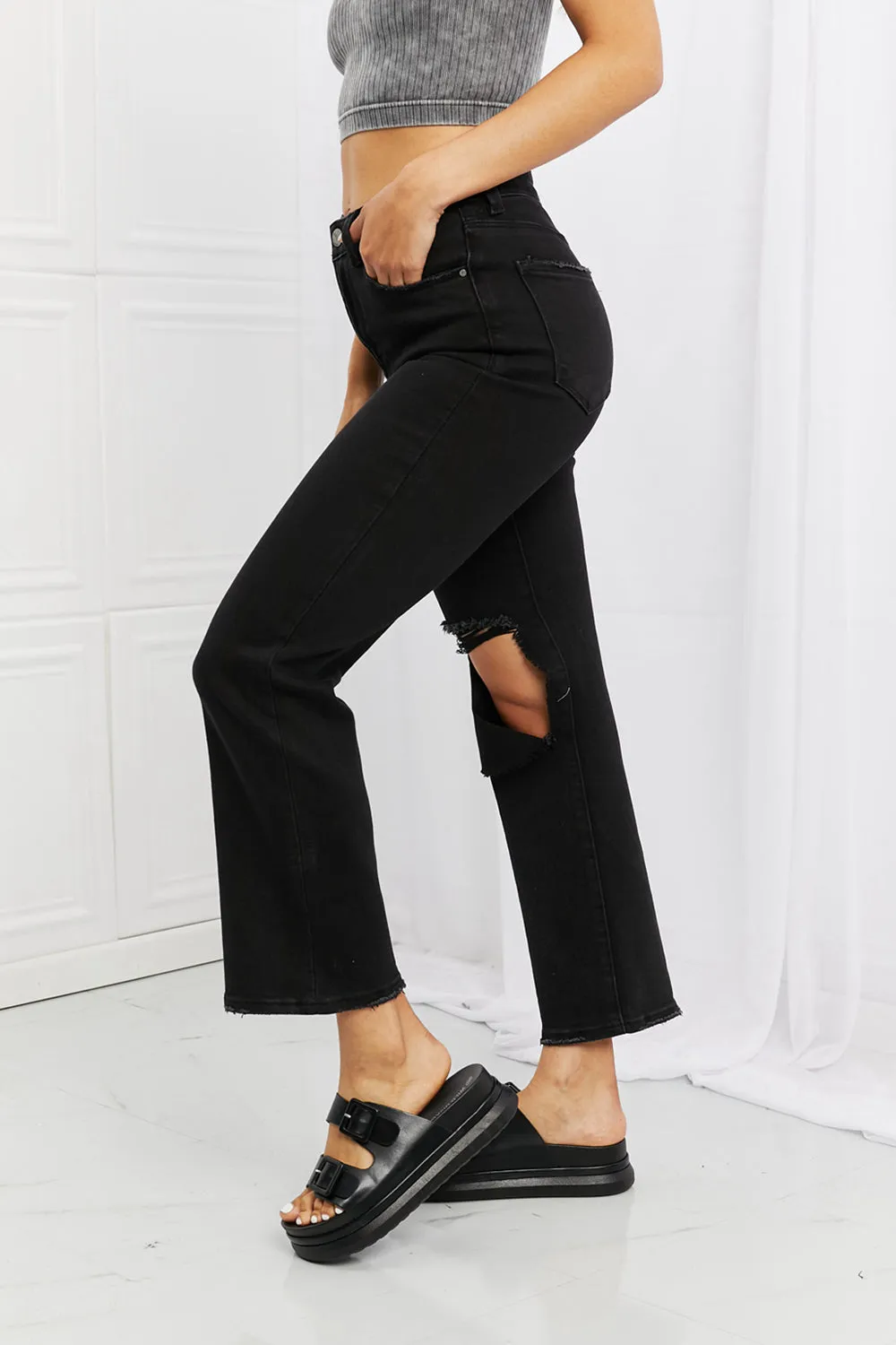 RISEN Full Size Yasmin Relaxed Distressed Jeans - Ships from The US