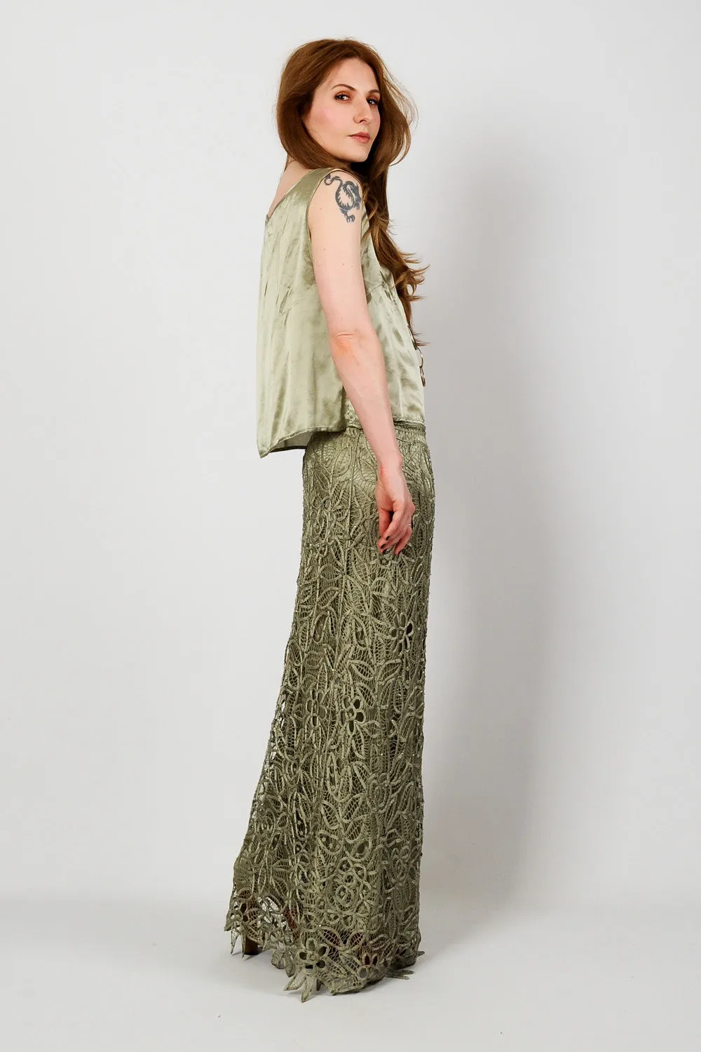 Sage Silk Art Nouveau Crochet Set