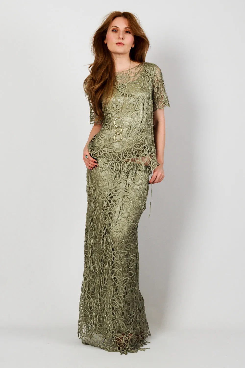 Sage Silk Art Nouveau Crochet Set