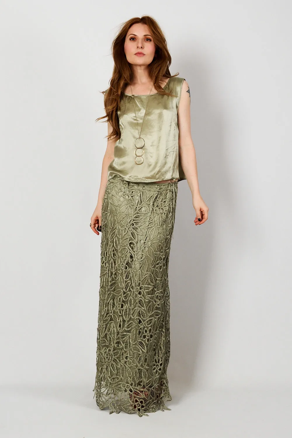 Sage Silk Art Nouveau Crochet Set