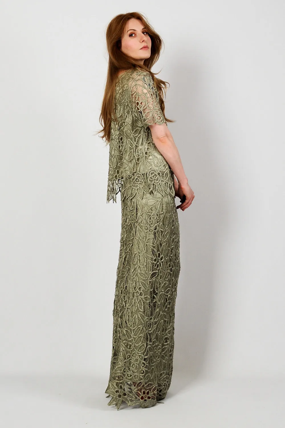 Sage Silk Art Nouveau Crochet Set