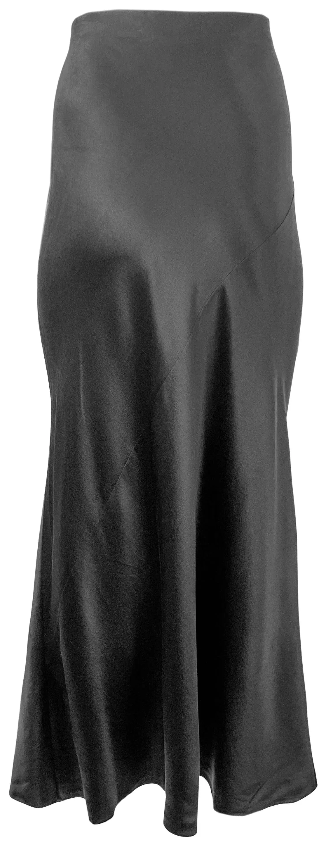 Saint Laurent Satin Crepe Maxi Skirt in Black