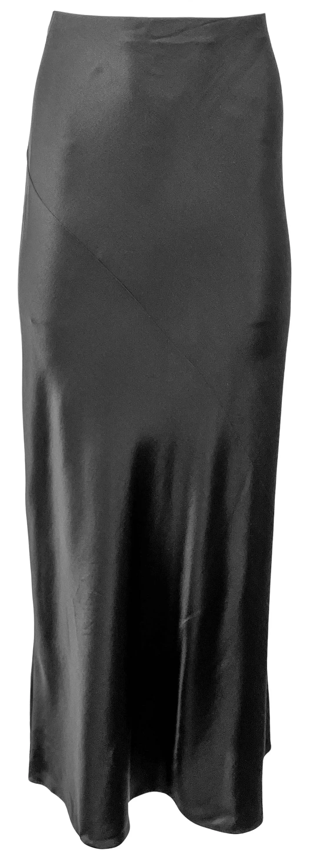 Saint Laurent Satin Crepe Maxi Skirt in Black