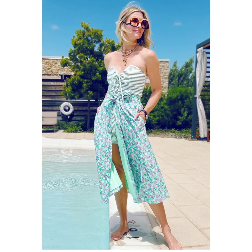 SAMPLE - Poolside Wrap Skirt - Lilac Daisy