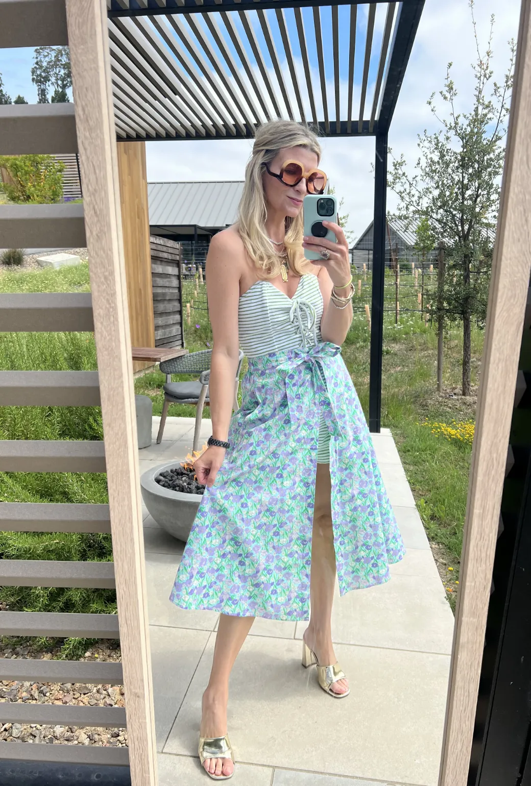 SAMPLE - Poolside Wrap Skirt - Lilac Daisy