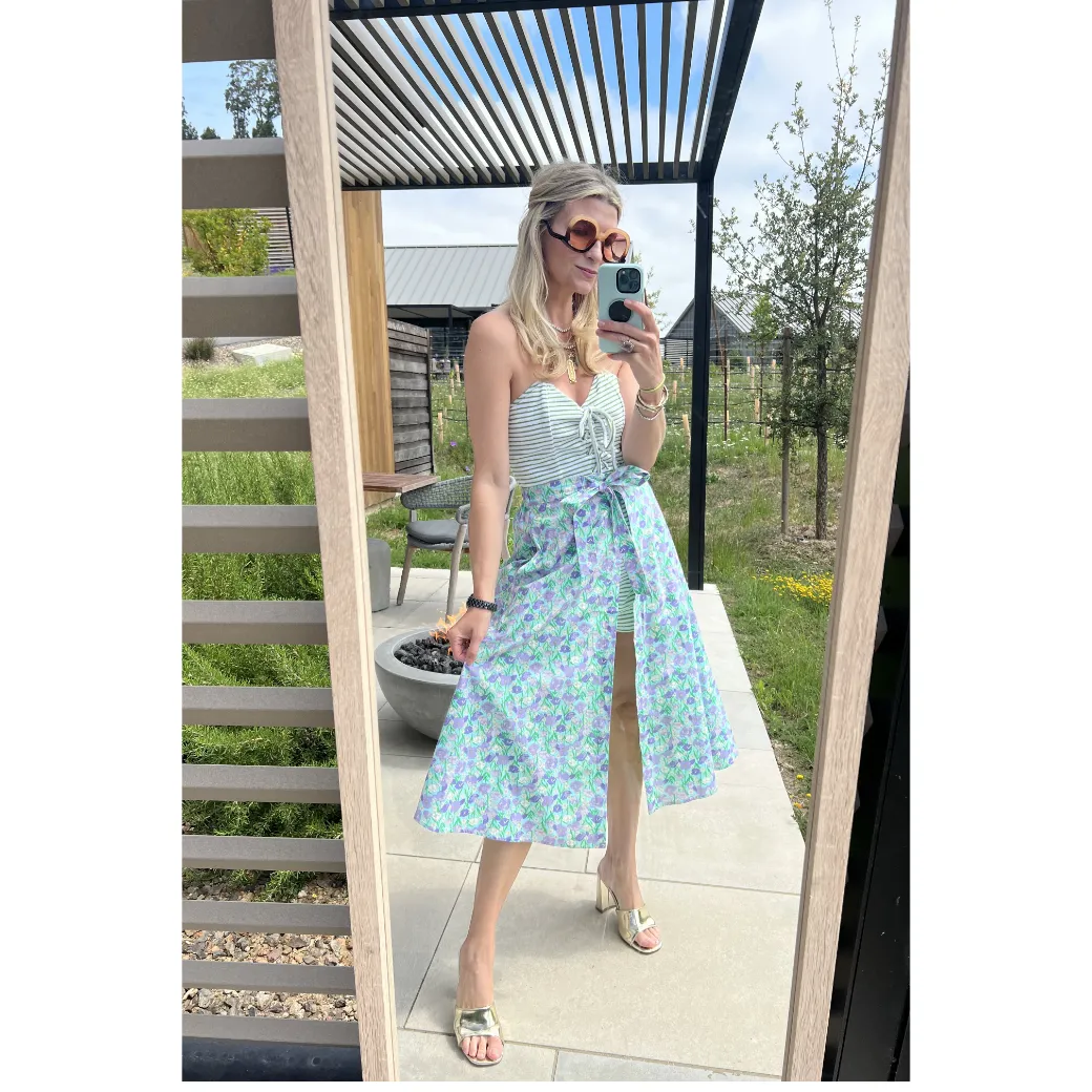 SAMPLE - Poolside Wrap Skirt - Lilac Daisy