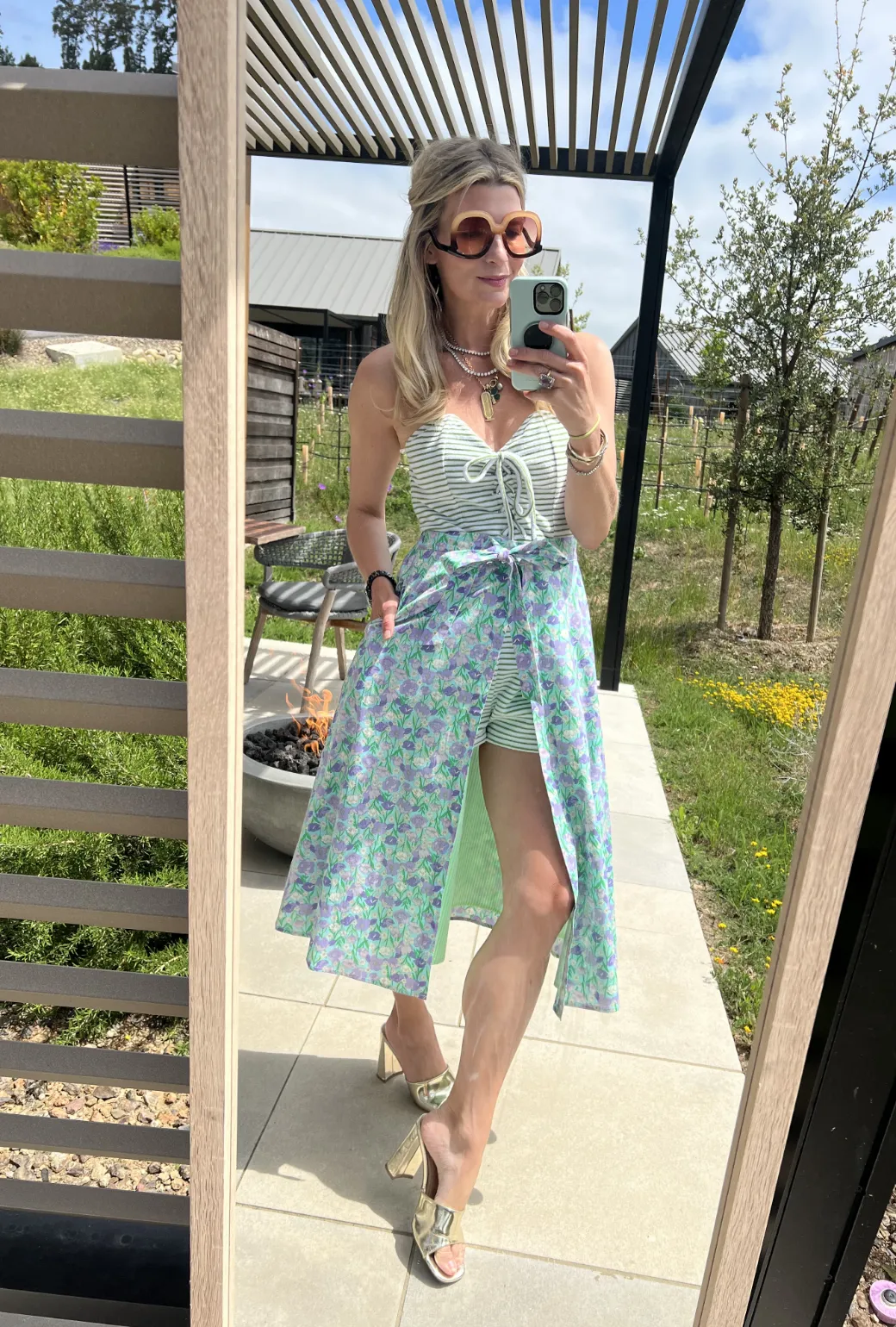 SAMPLE - Poolside Wrap Skirt - Lilac Daisy