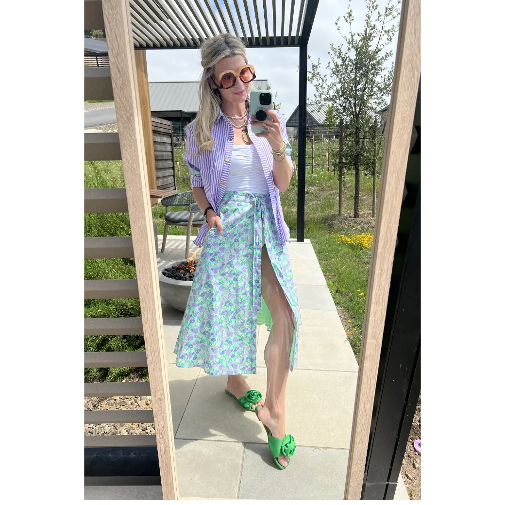 SAMPLE - Poolside Wrap Skirt - Lilac Daisy