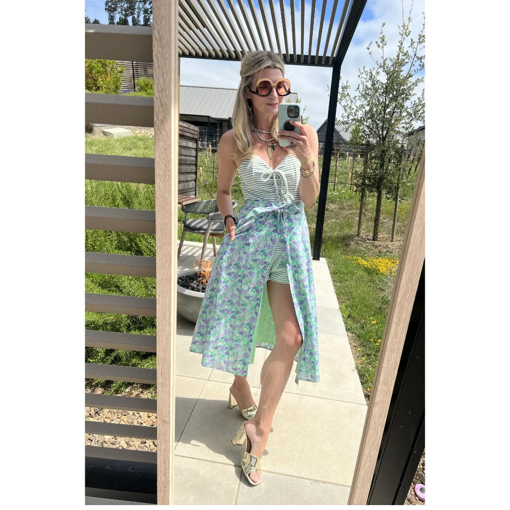 SAMPLE - Poolside Wrap Skirt - Lilac Daisy