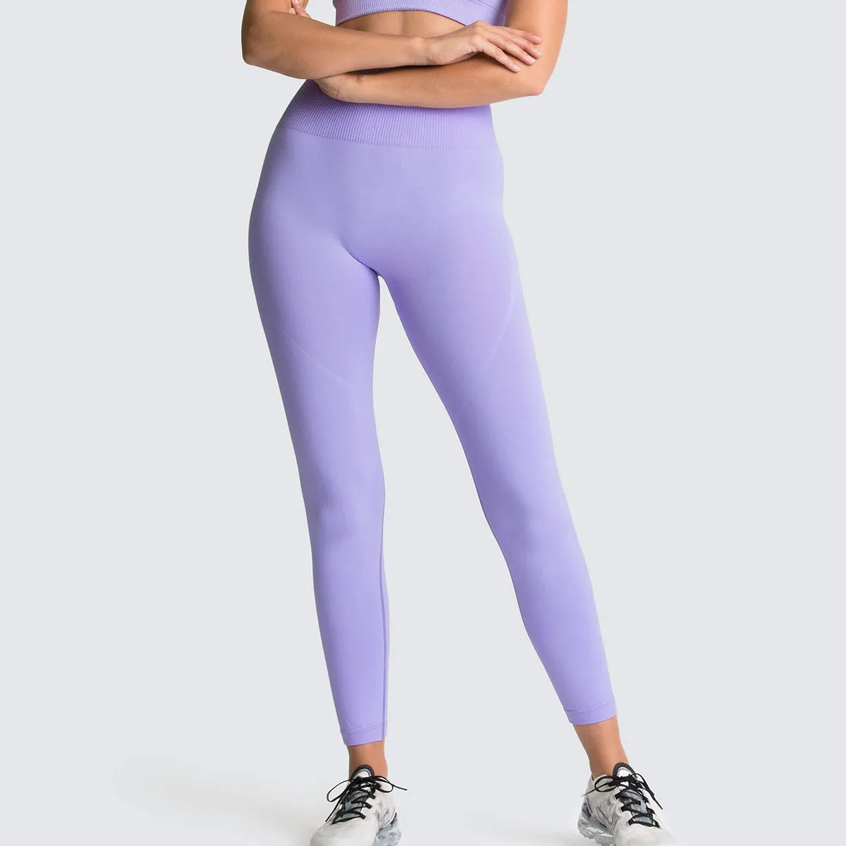 Seamless Solid Color Breathable Quick-Drying Fitness Pants High Waist Peach Hip Raise Skinny Stretch Hip Lift Yoga Pants for Women