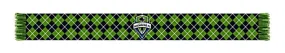 Seattle Sounders Ruffneck Green Black Argyle Knit Acrylic Scarf 7" x 60"