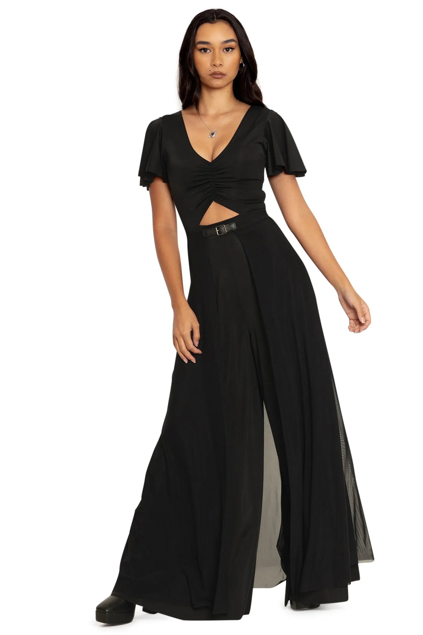 Sheer Overlay Maxi Skirt