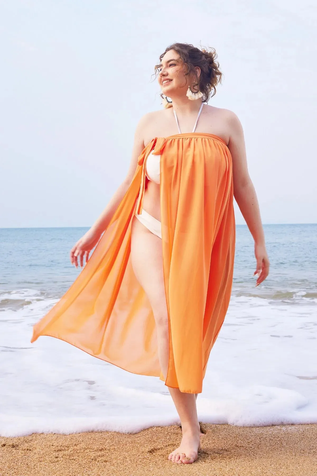 Sheer Wrap Cover Ups Maxi Skirt