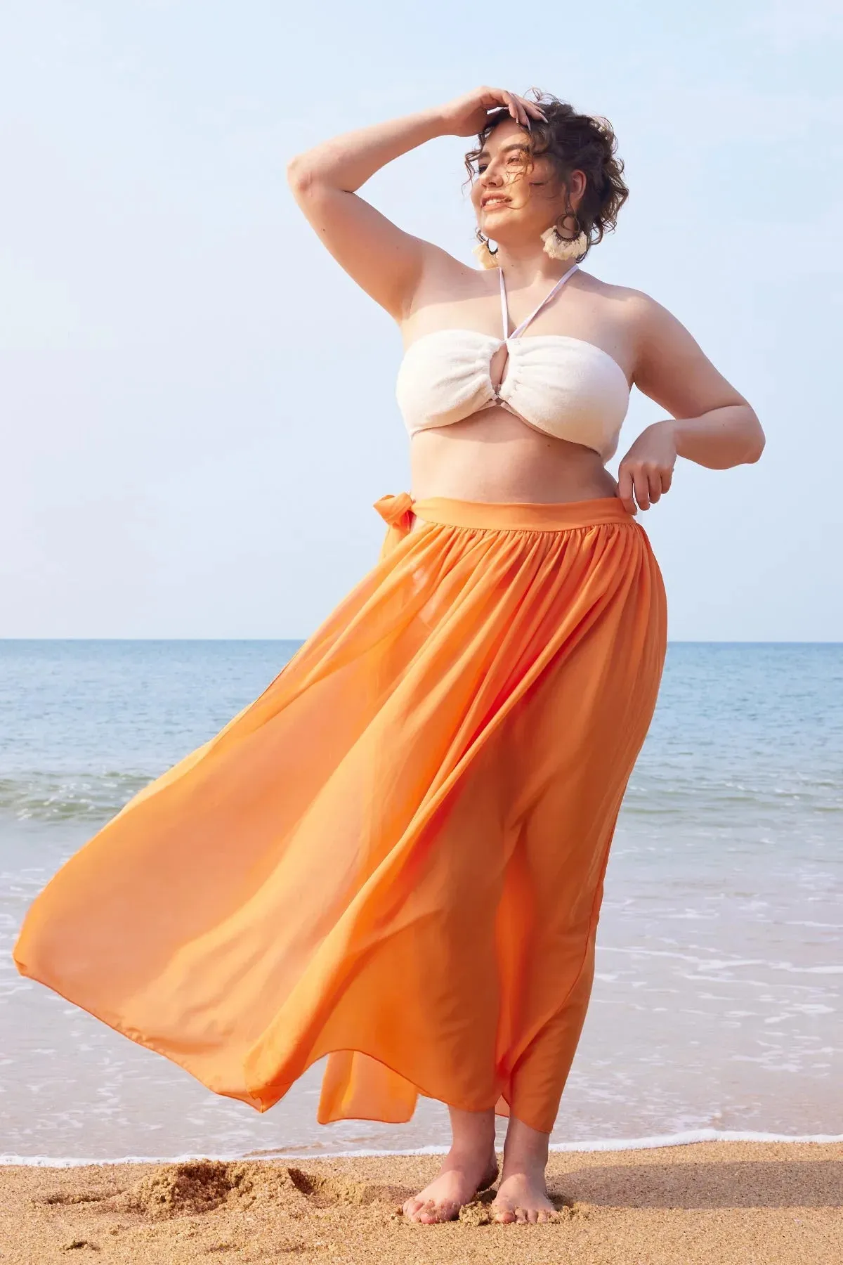 Sheer Wrap Cover Ups Maxi Skirt
