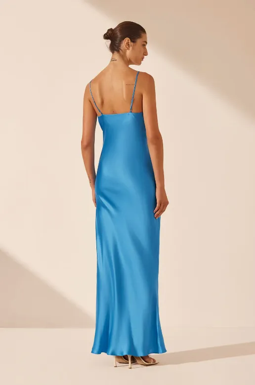Shona Joy Ciel Silk Plunged Slip Maxi Dress