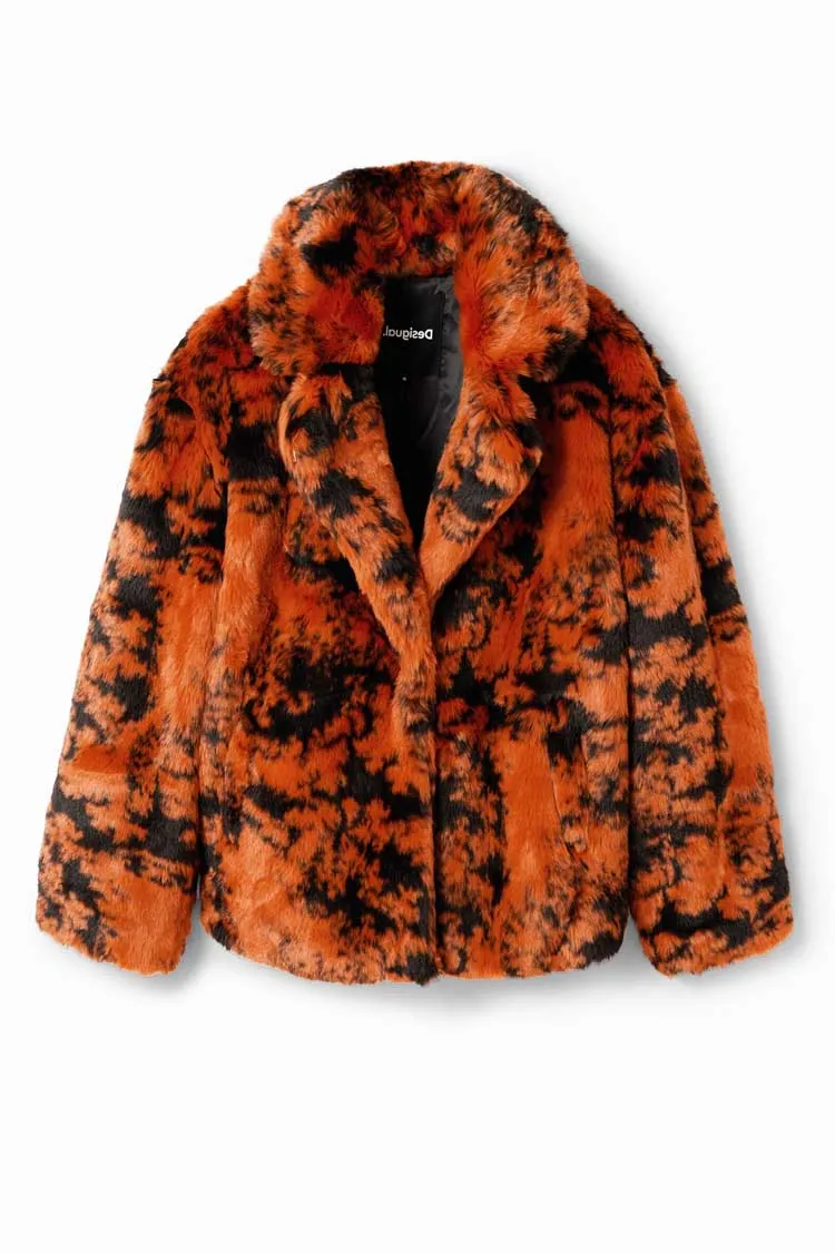 Short Fur-effect Double Breasted Coat | FINAL SALE