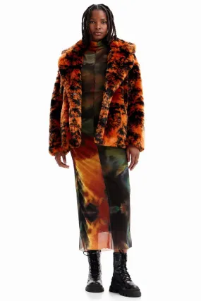 Short Fur-effect Double Breasted Coat | FINAL SALE