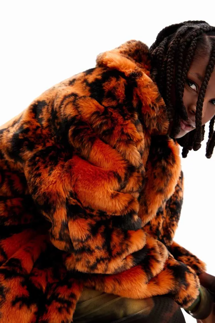 Short Fur-effect Double Breasted Coat | FINAL SALE