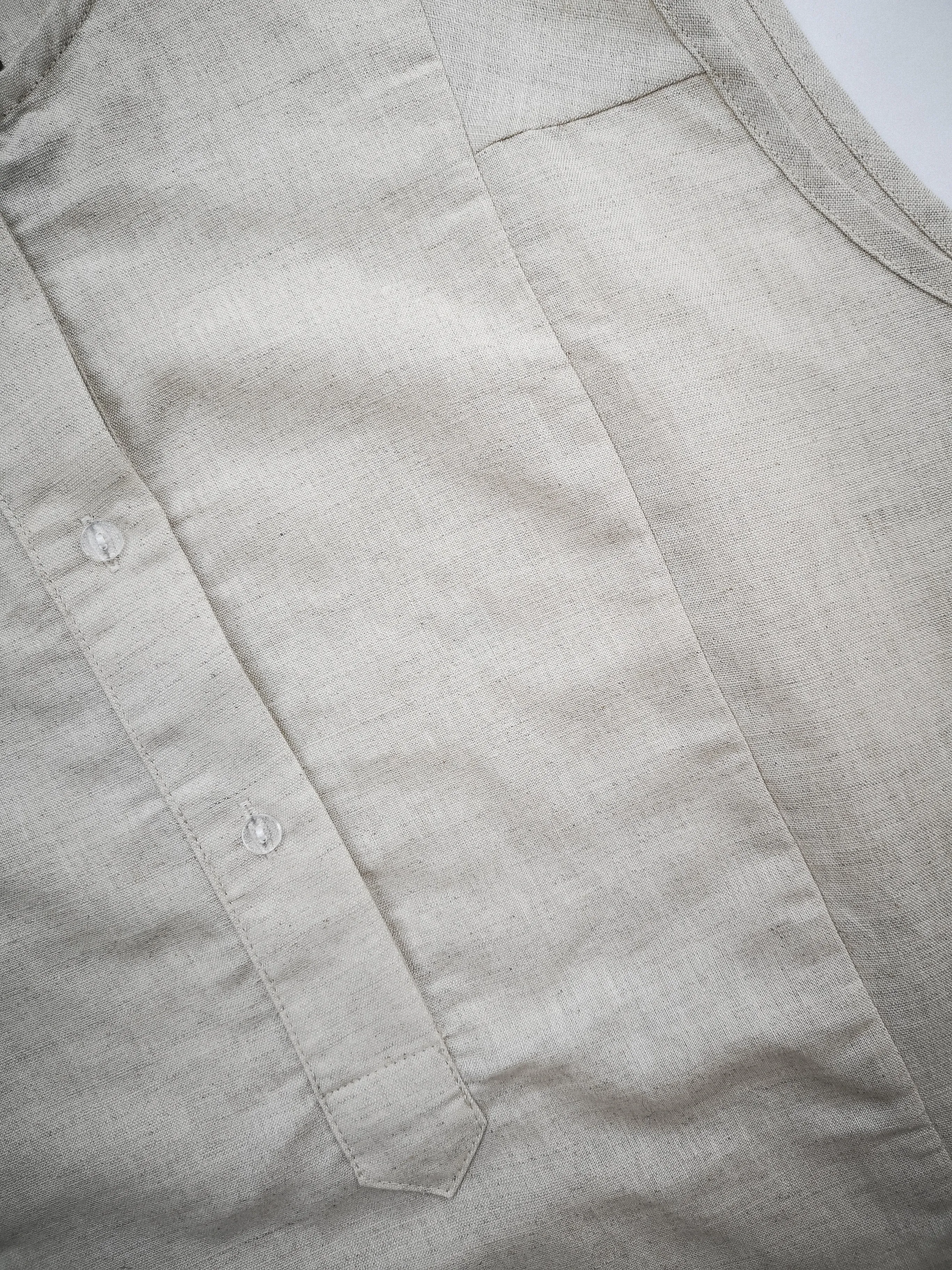 SHORT SLEEVELESS BLOUSE - LINEN natural white