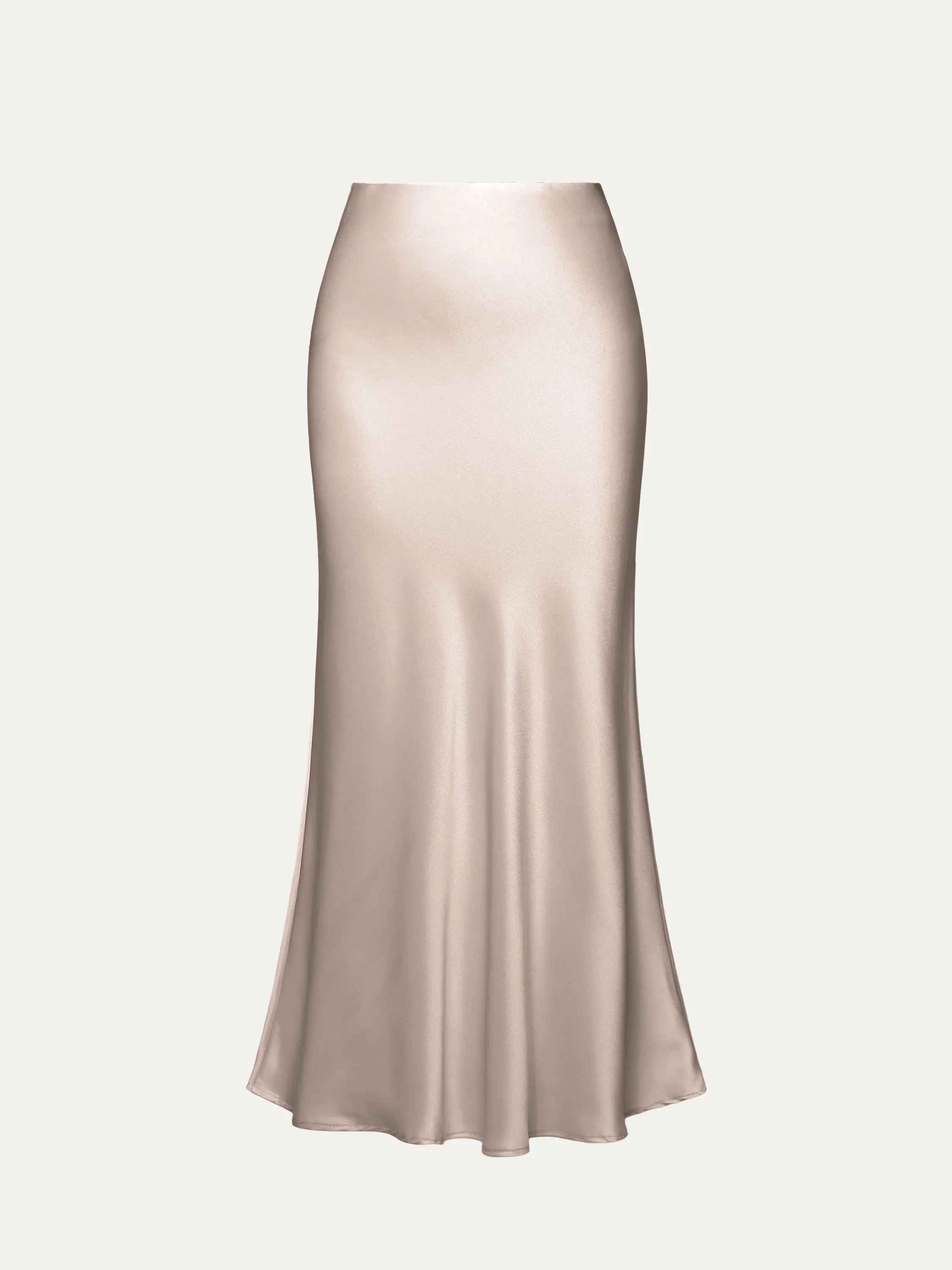 Silk-Like Bias-Cut Maxi Skirt