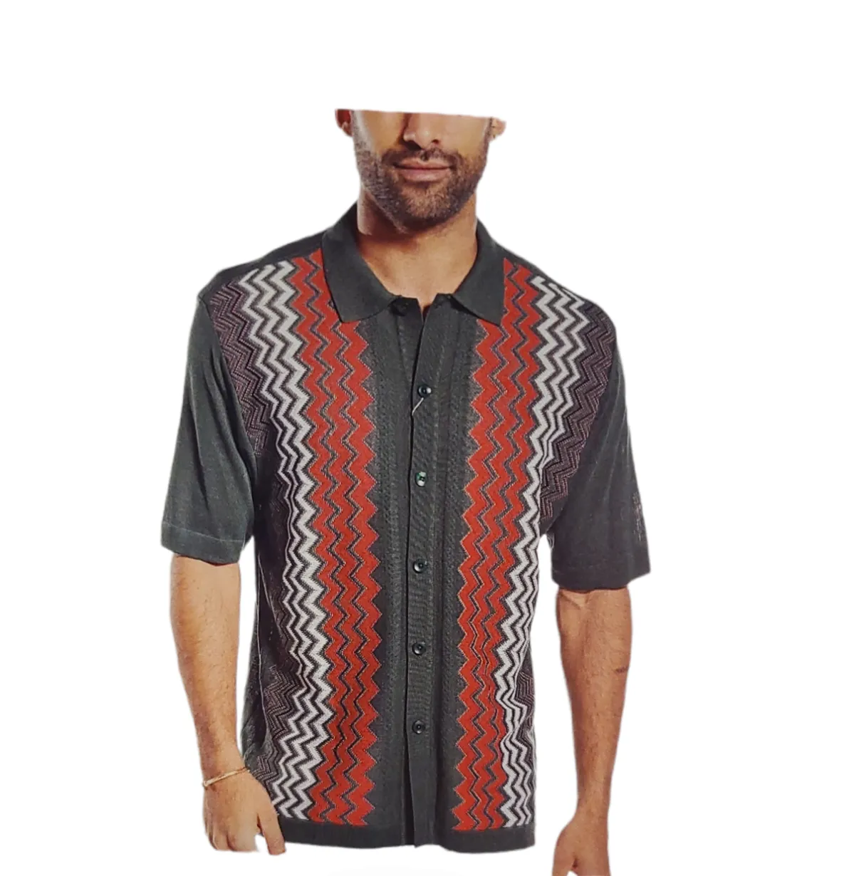Silversilk button Down Knit Polo