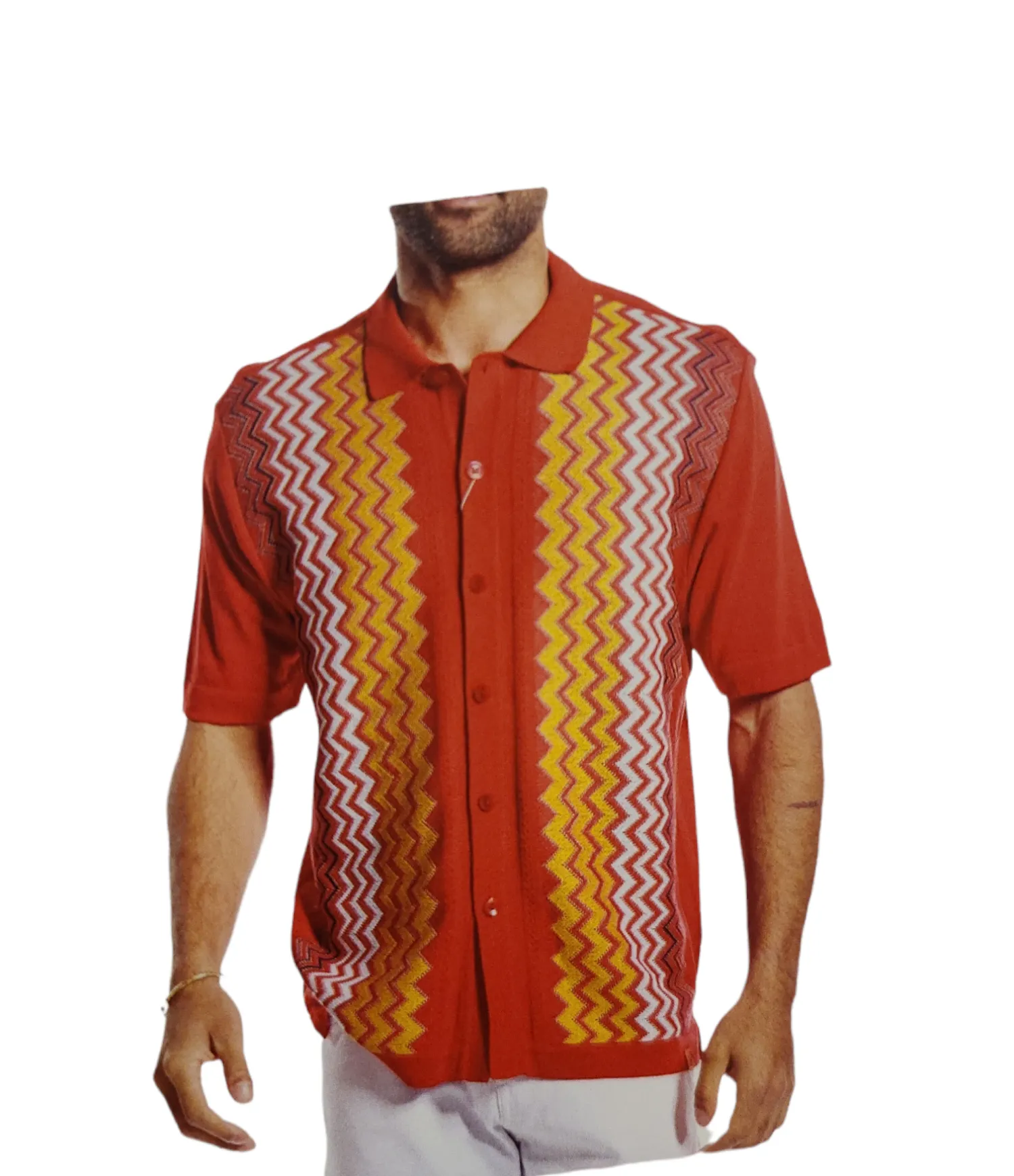Silversilk button Down Knit Polo