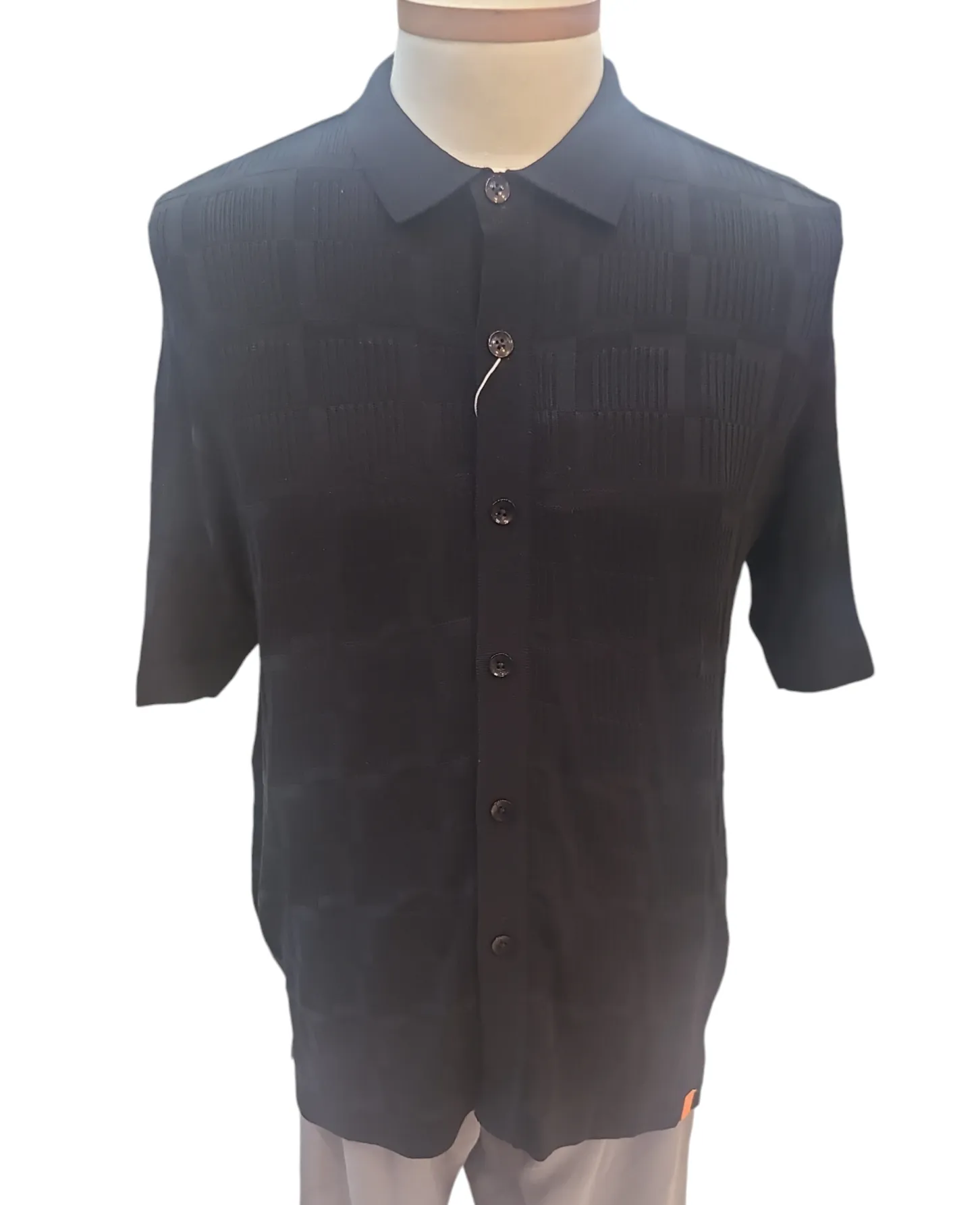Silversilk button Down Knit Polo