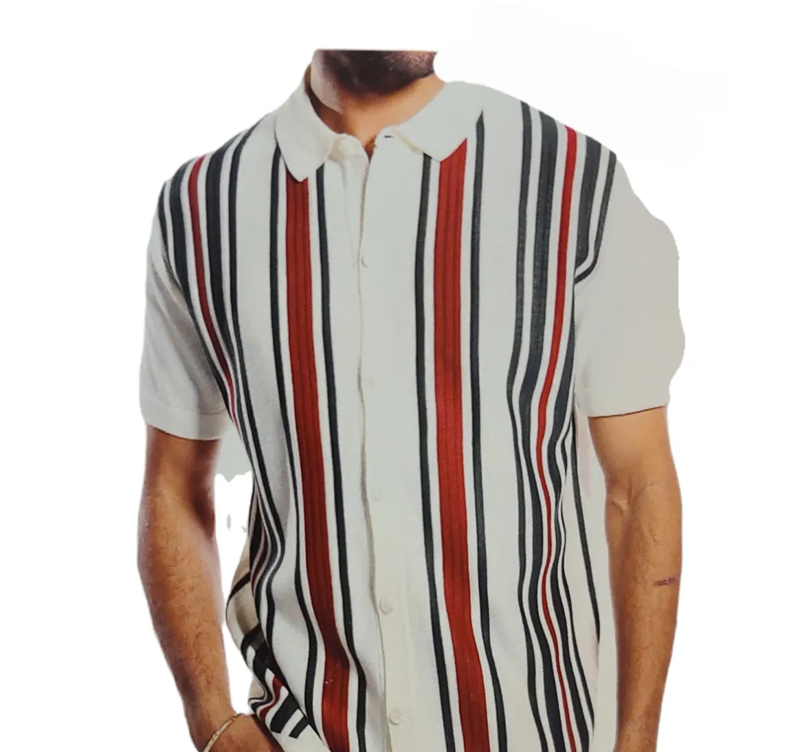 Silversilk button Down Knit Polo